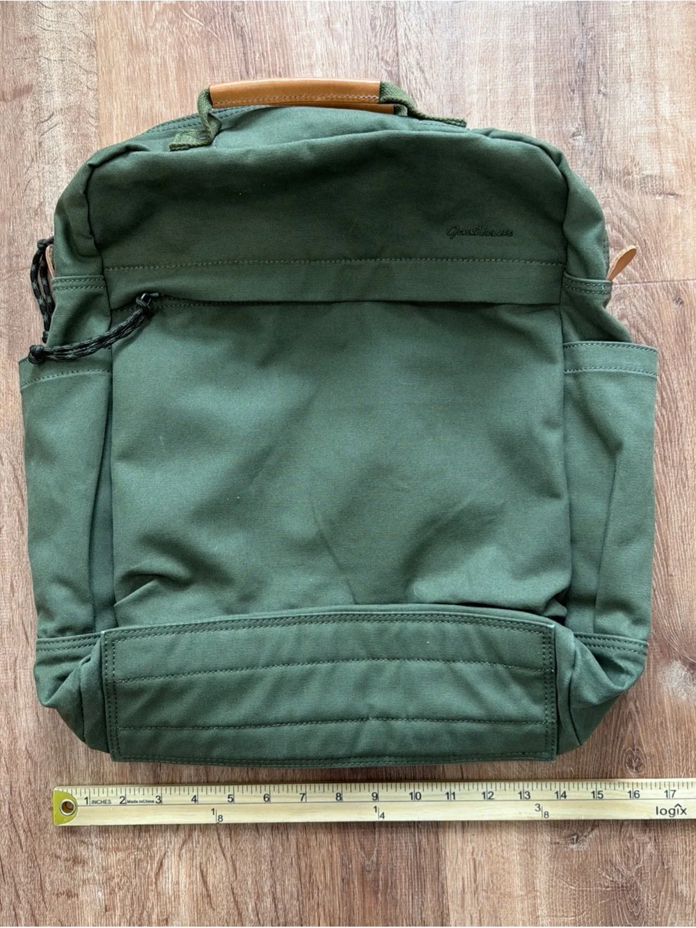 Gootium Backpack Army Green Canvas Vintage Style Travel Hiking Casual Pockets